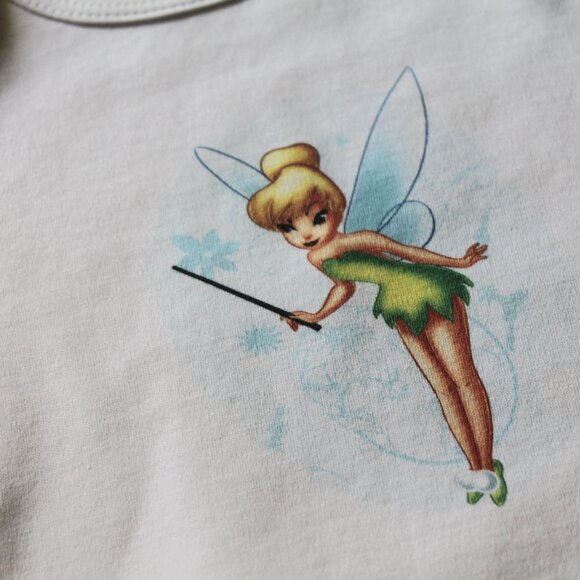 Onesie Disney Tinkerbell baby girl long sleeve 100% cotton white new - Picture 6 of 11